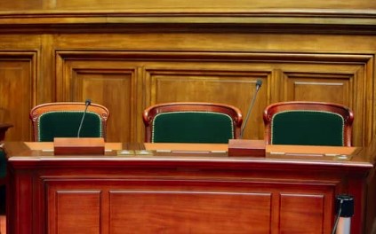 Council table and three chairs