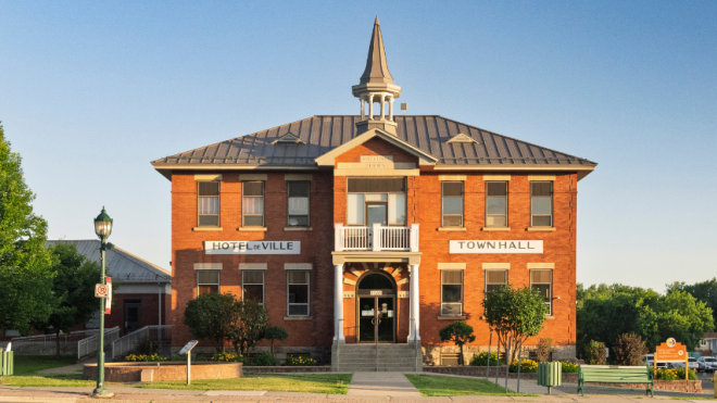 photo of city hall buildings and street